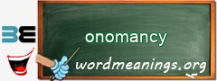 WordMeaning blackboard for onomancy